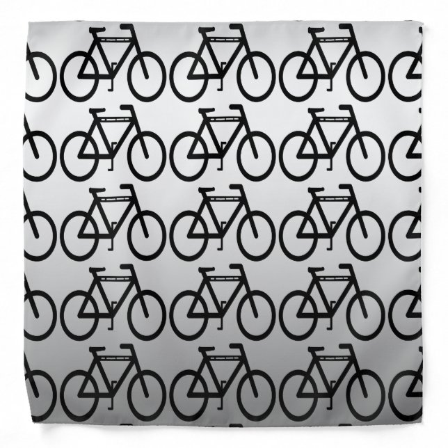 Silver Metallic Bicycle Abstract Bandana (Front)