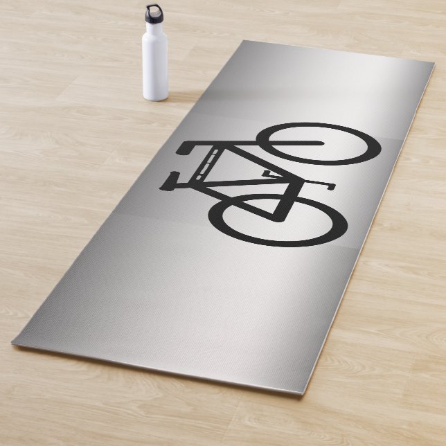 Silver Metallic Bicycle Abstract Yoga Mat (In Situ)