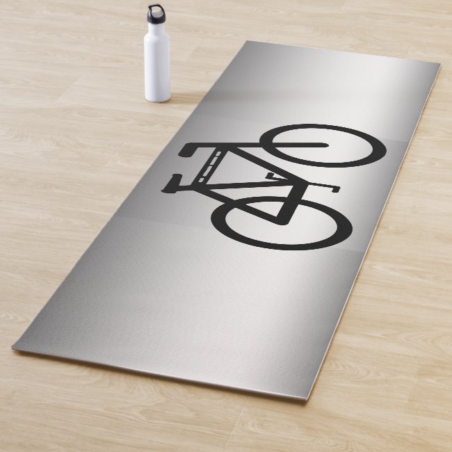 Silver Metallic Bicycle Abstract Yoga Mat