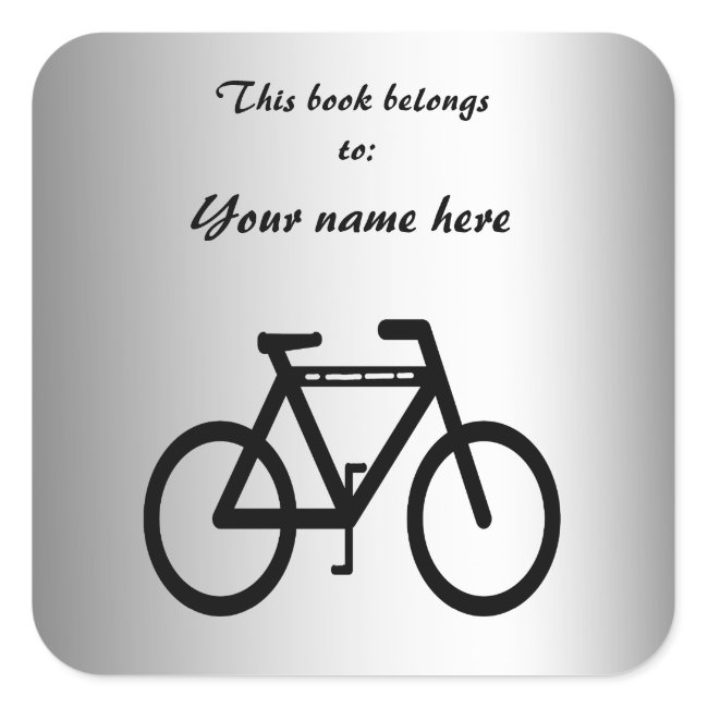 Silver Metallic Bicycle Bookplate