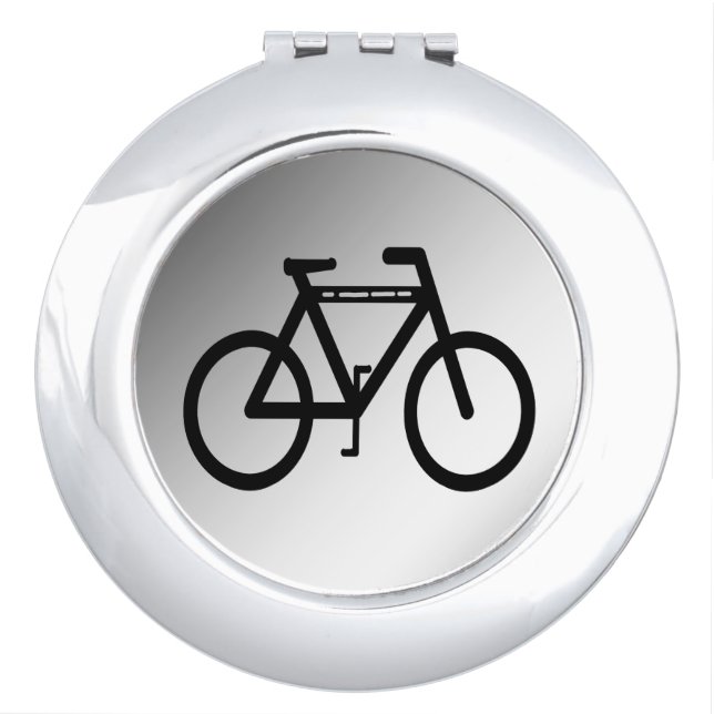 Silver Metallic Bicycle Compact Mirror (Front)