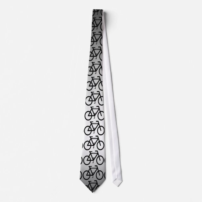Silver Metallic Bicycle Neck Tie (Front)