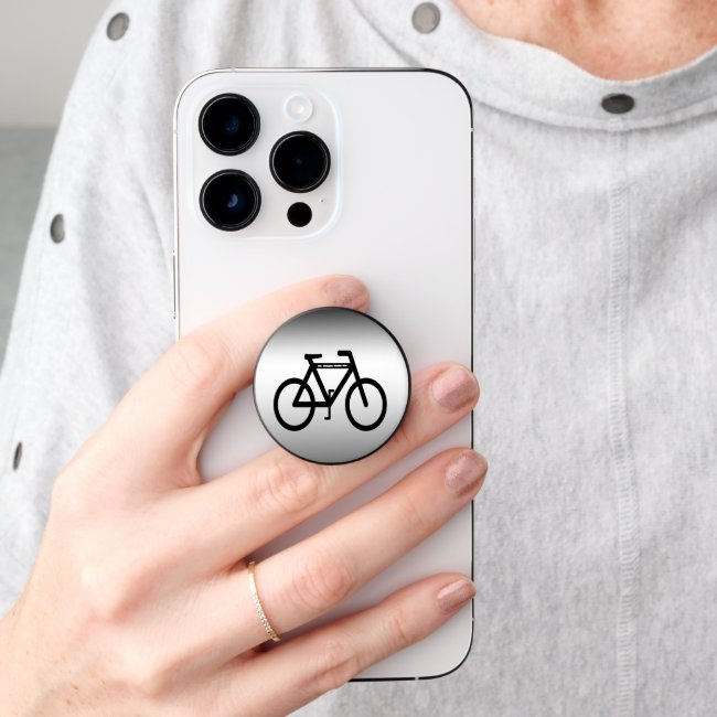 Silver Metallic Bicycle Smartphone PopSocket