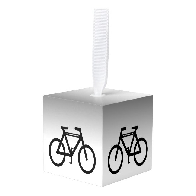 Silver Metallic Bicycle Sports Cube Ornament