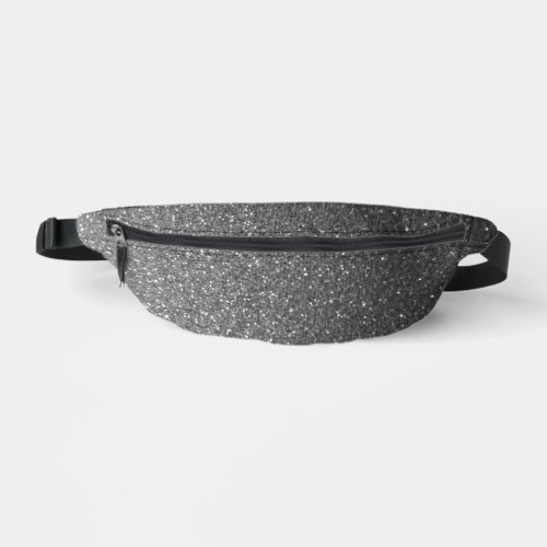 Silver Metallic Black and White Glitter Ombre Fanny Pack