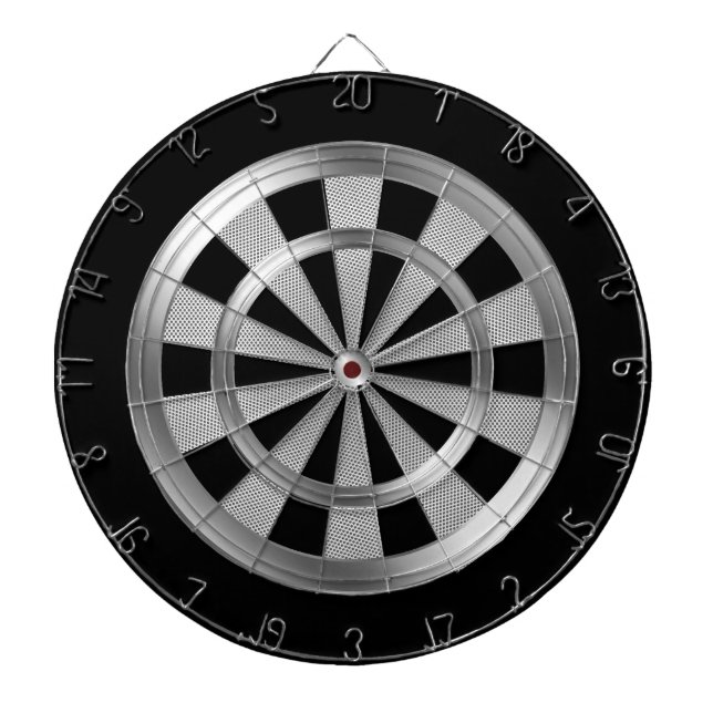 Silver Metallic & Black Dart Board (Front)