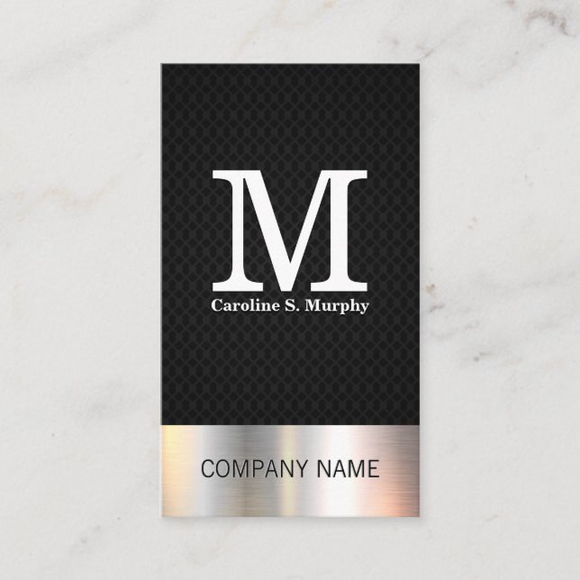 Silver Metallic | Black Mesh Business Card (Front)