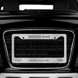 Silver Metallic Business Company Custom Logo Text License Plate Frame<br><div class="desc">Promote your business with this cool license plate frame,  featuring custom logo & text. Easily add your own info by clicking on the "personalize" option.</div>