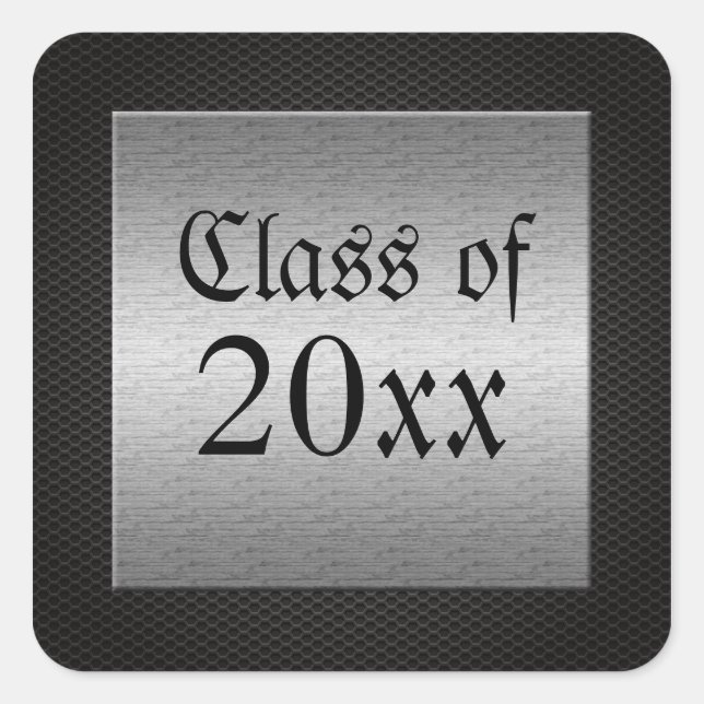 Silver metallic + carbon fiber graduation stickers (Front)