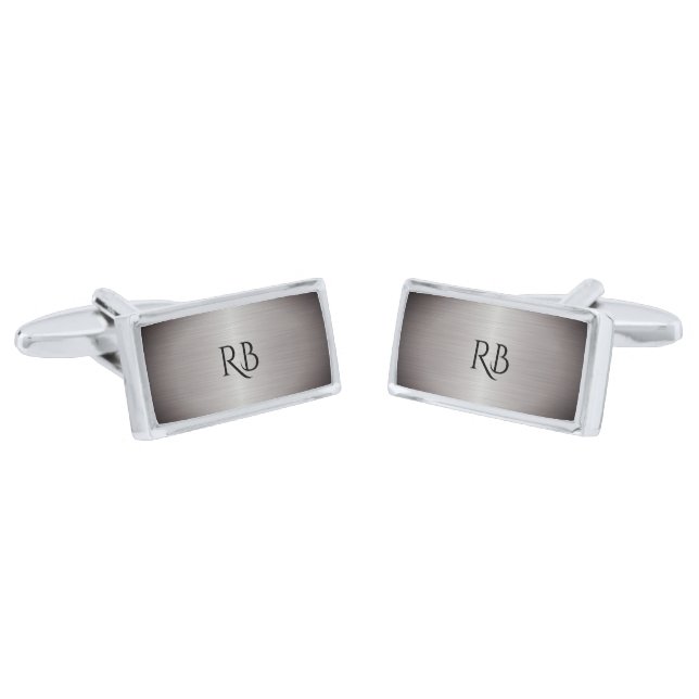 Silver Metallic Cufflinks (Angled)