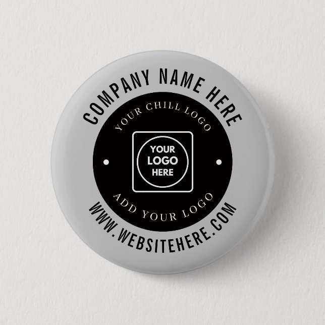 Silver Metallic Custom Logo Corporate Branding Des Button (Front)