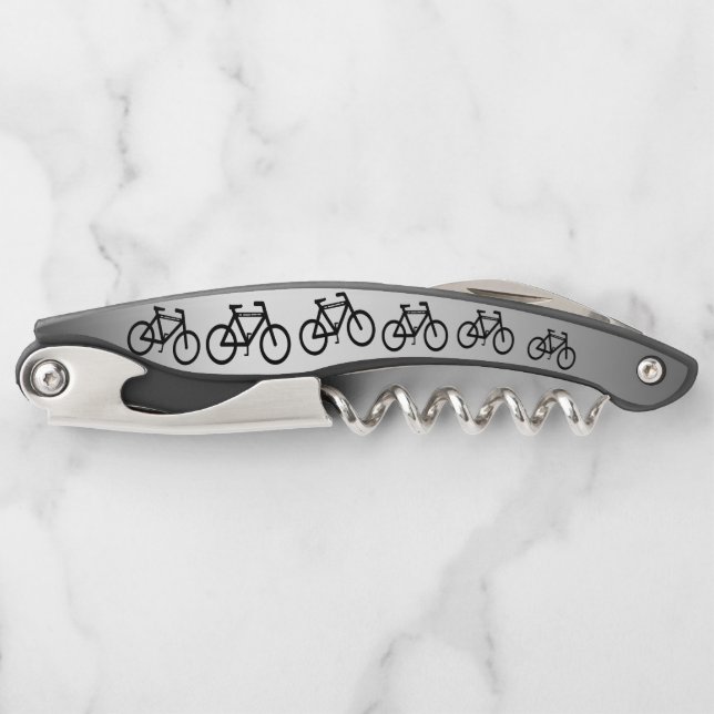 Silver Metallic Cycling Abstract Corkscrew (Front)
