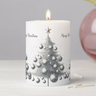 Silver Metallic Disco Ball Tree Candle