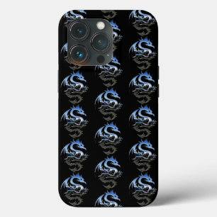 Silver Metallic Dragon Pattern iPhone 13 Pro Case