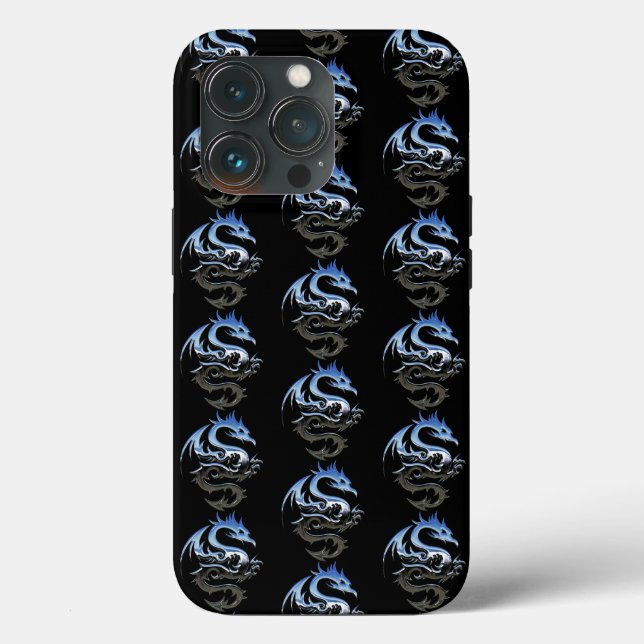 Silver Metallic Dragon Pattern   Case-Mate iPhone Case (Back)