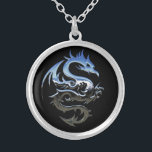 Silver Metallic Dragon   Plated Necklace<br><div class="desc">*Customize with your choice of background colors.</div>
