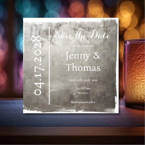 Silver Metallic Elegant Save the Date