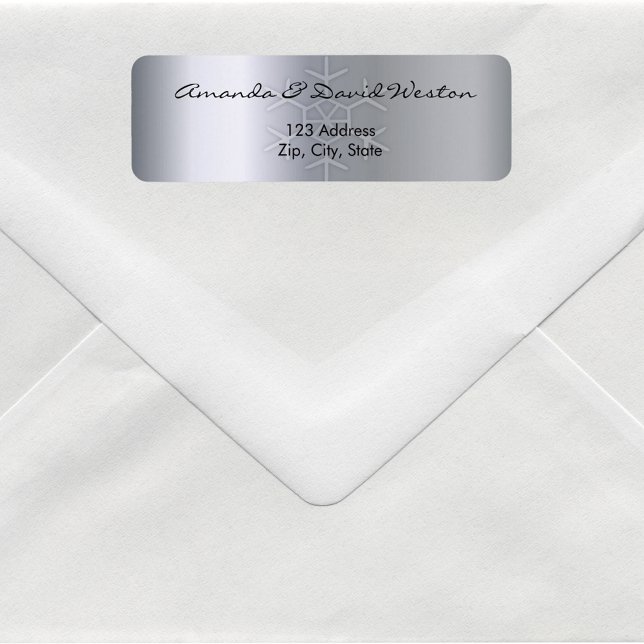 Silver metallic elegant shiny return address label (Creator Uploaded)