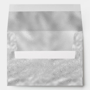 Silver Metallic Glitter Chic Modern Elegant Envelope