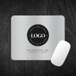 Silver Metallic Gray Add Company Custom Logo   Mouse Pad<br><div class="desc">Promote your business brand with this silver metallic gray mouse pad,  featuring space to add your custom logo,  text,  website,  or social media. A sleek,  minimalist design ideal for corporate offices,  promotional events,  or client gifts. Create your own for stylish,  professional branding.</div>