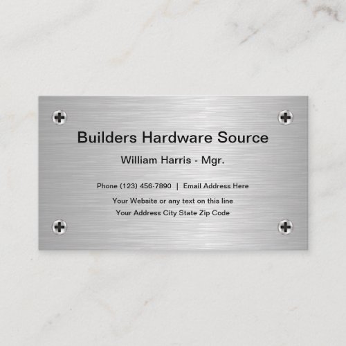 Silver Metallic Hardware Theme Business Card