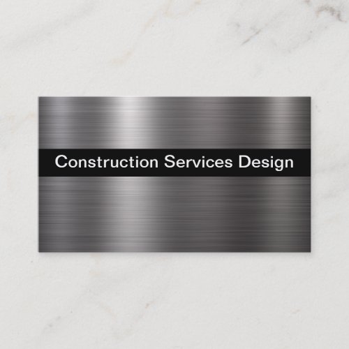 Silver Metallic Look Construction Theme Business Card