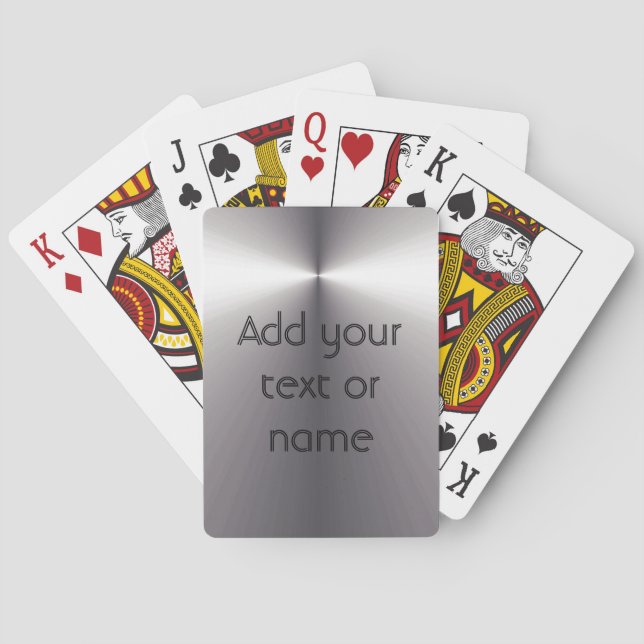 Silver Metallic Look Custom Cards Add Your Text (Back)
