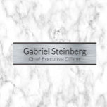 Silver Metallic Look Office Door Sign Name Plate