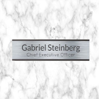 Silver Metallic Look Office Door Sign Name Plate by designs456 at Zazzle