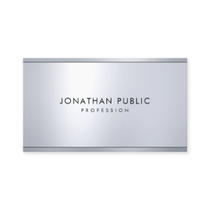 Silver Metallic Look Simple Elegant Cool Template Business Card Silver Metallic Look Simple Elegant Cool Template Business Card