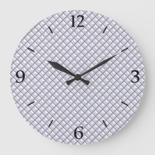 Silver metallic look studded grid large clock