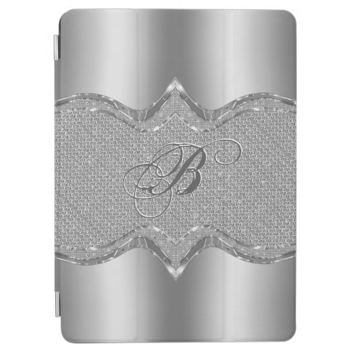 Silver Metallic Look With Diamonds Pattern 2 iPad Air Cover