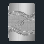 Silver Metallic Look With Diamonds Pattern iPad Mini Cover<br><div class="desc">Silver tones shiny metallic look with diamonds pattern. Custom and optional monogram.</div>