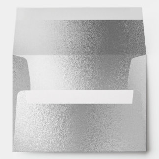 Silver Metallic Modern Elegant Chic Wedding Envelope