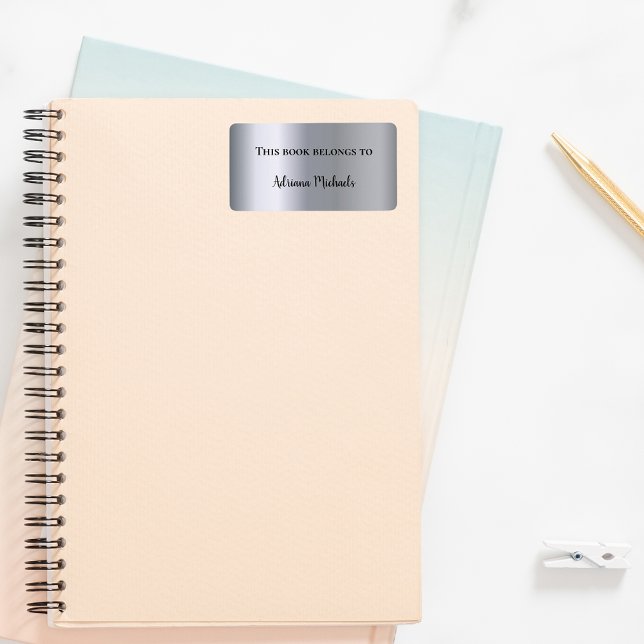 Silver metallic name bookplate (Creator Uploaded)