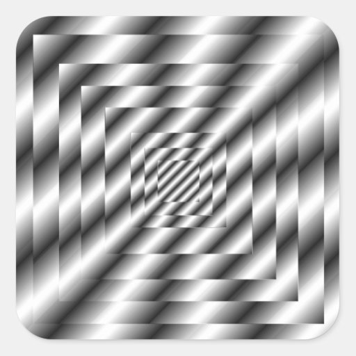 Silver Metallic Optical Illusion Sticker | Zazzle