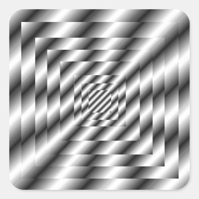 Silver Metallic Optical Illusion Sticker (Front)