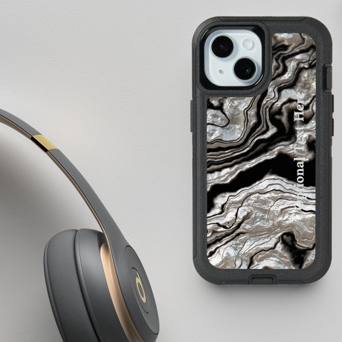 Silver Metallic Pattern iPhone 15 Case