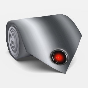 Silver Metallic Robot AI Sci-Fi Necktie