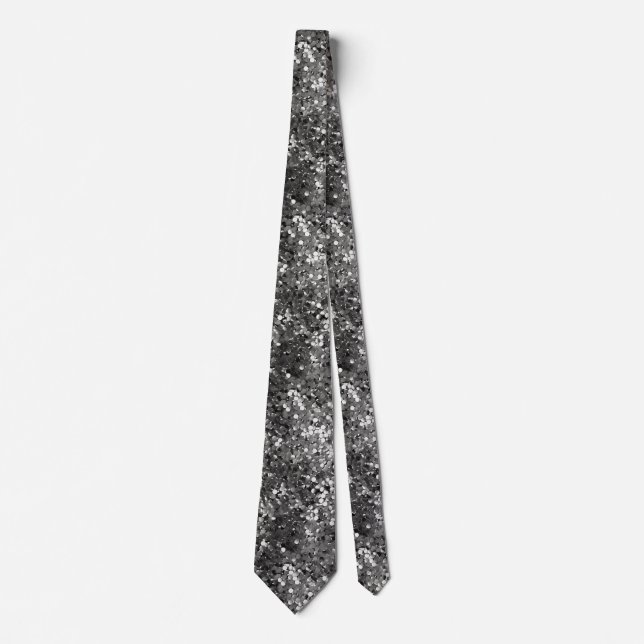 Silver Metallic Sequin  Neck Tie (Front)