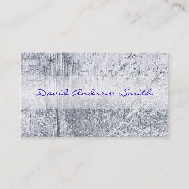 SILVER METALLIC TEXTURED Business Card (Front)
