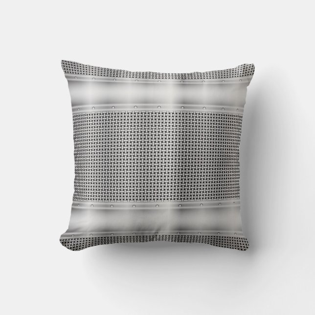 Silver Metallic Throw Pillow (Front)