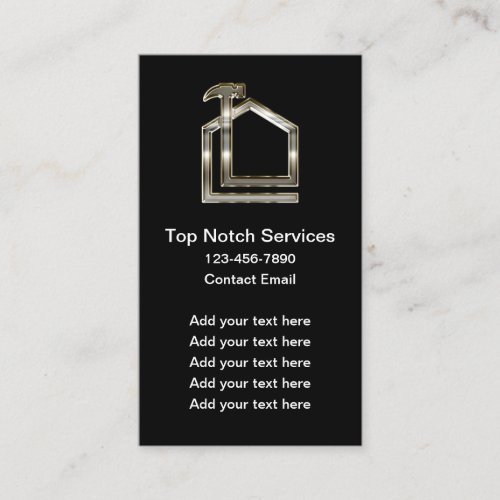 Silver Metallic Tone Home Services Business Card