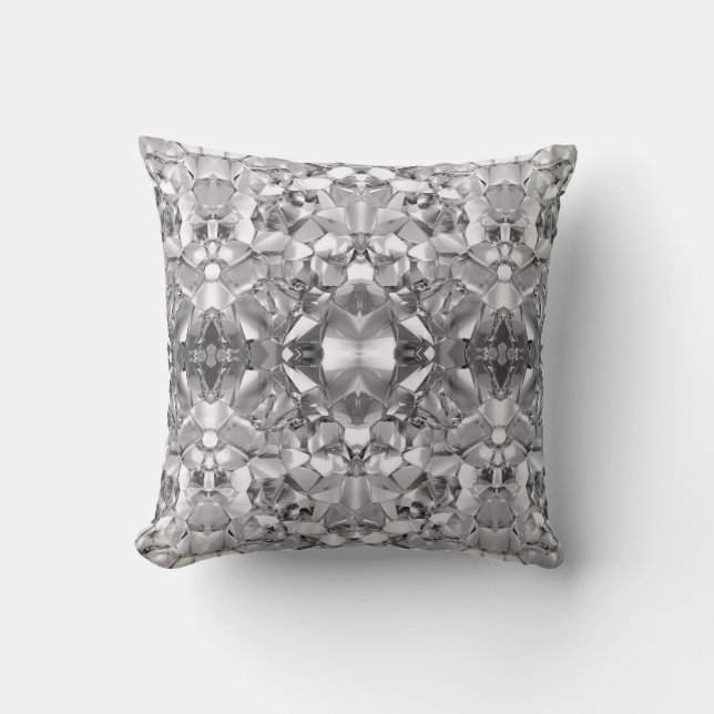 silver metals graphic grey throw pillow (Front)