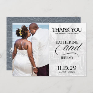 Silver Mexico Passport Thank You Card