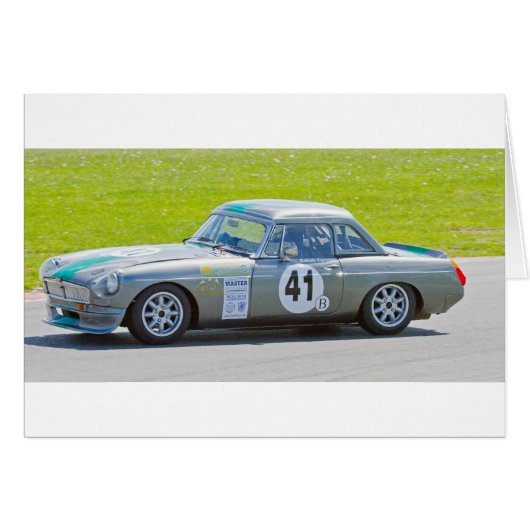 Silver MG racing car Cards (Front Horizontal)