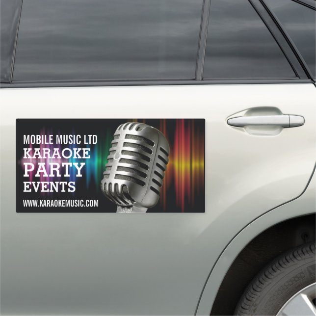 Silver Microphone, Karaoke Event Organizer Car Magnet (In Situ)