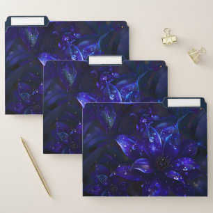 Silver Midnight Blooms File Folder