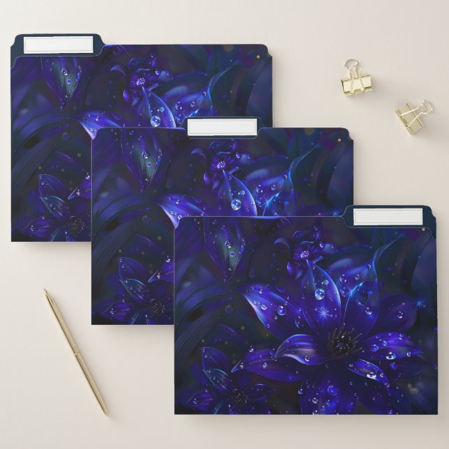Silver Midnight Blooms File Folder (Set)