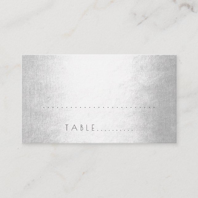 Silver Minimalism Wedding Escort Place Pack Card (Front)